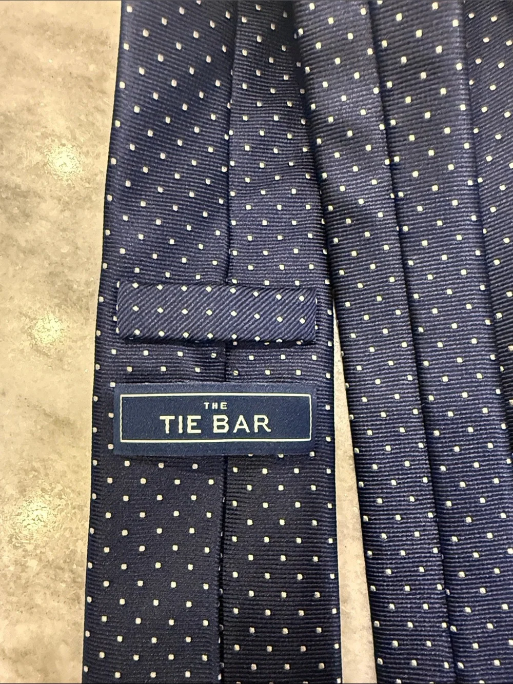 The Tie Bar Navy Micro Dot Silk Tie